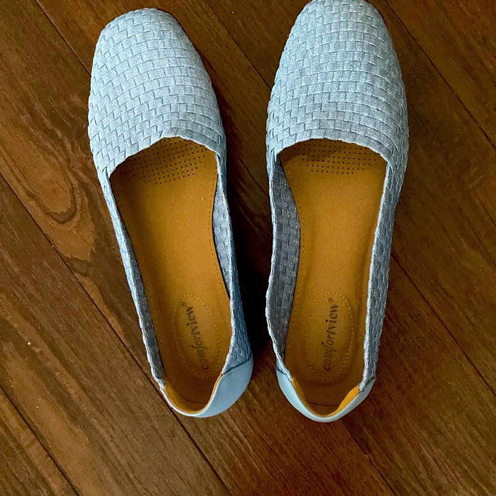 Comfortview Women's Blue Woven Flats 11 - Picture 2 of 8